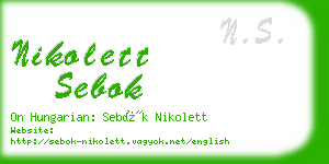 nikolett sebok business card